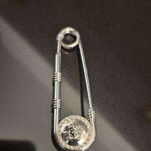 Versace Silver Medusa Safety Pin